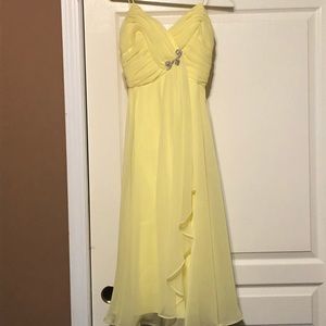 Mike benet formals flowing yellow midi dress